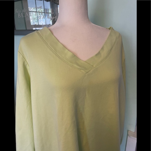 Isaac Mizrahi v neck sweatshirt lime green size 2X - Picture 5 of 11